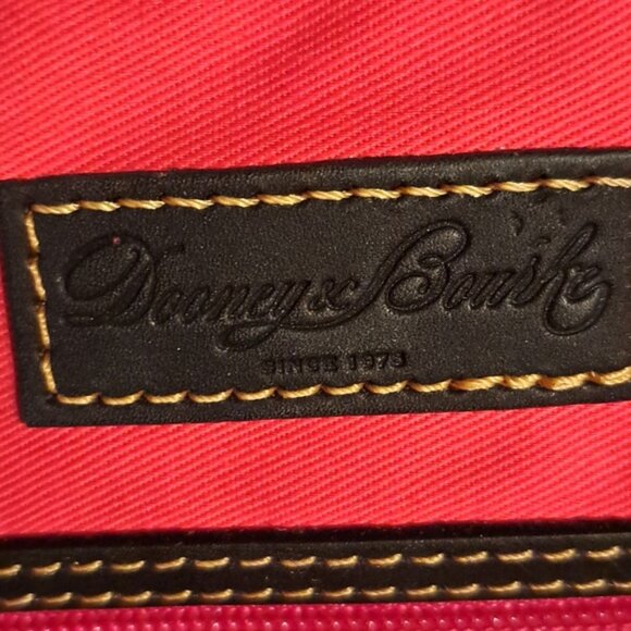 Dooney & Bourke Black & Cream Canvas Leather Satchel with Strap - Picture 4 of 11